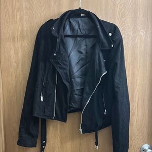 Showpo Black Bomber Jacket with Cropped Design
